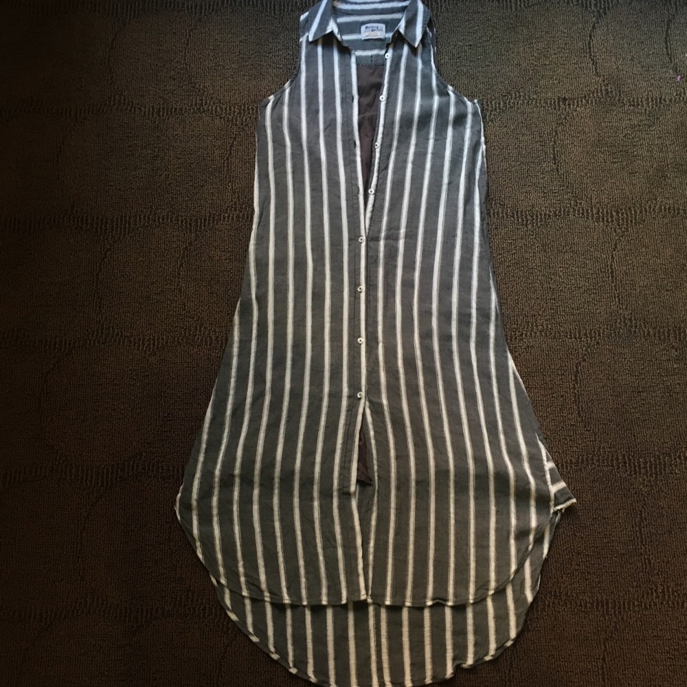 ANTHROPOLOGIE - Holding Horses Grey Stripe Vest/Dress, 2 - Picture 6 of 7